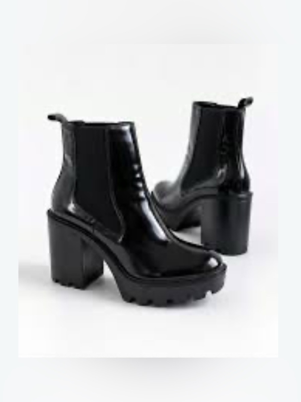 ZARA Black Platform Chelsea Heeled Boots, size 40